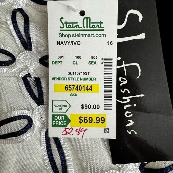 S L Fashions Women’s Stylish Overlay Dress / SZ: 14 / NWT - Picture 8 of 9